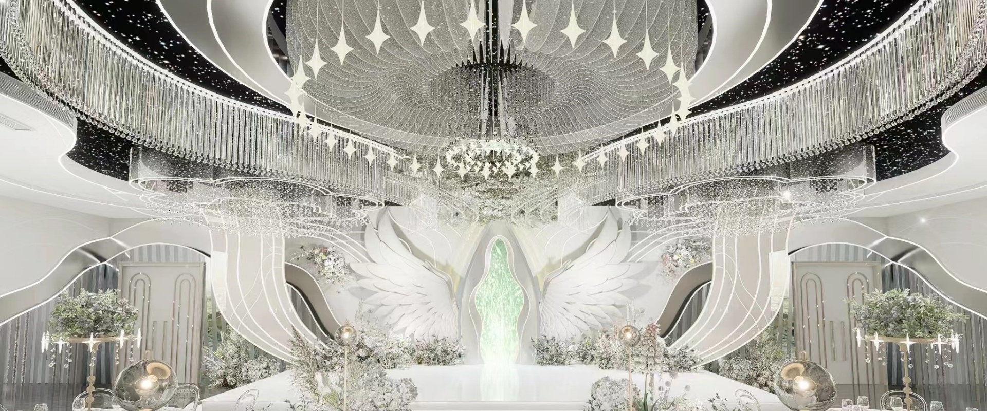 Dutti LED Modern Non-standard Chandelier Large Crystal Ceiling Pendant Lighting OEM/ODM for Wedding Ballroom