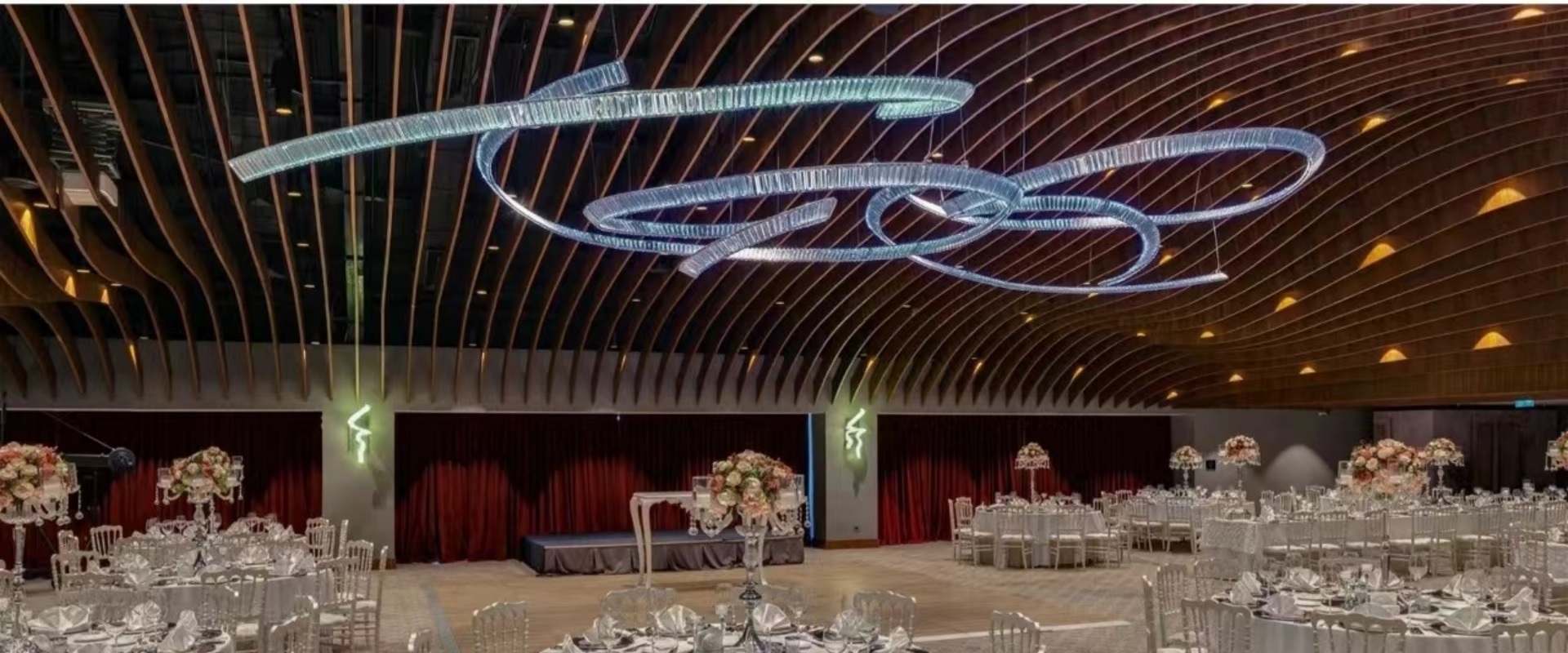 Dutti LED Modern Non-standard Chandelier RGB Remote Control Ceiling Pendant Lighting OEM/ODM custom for Banquet Hall