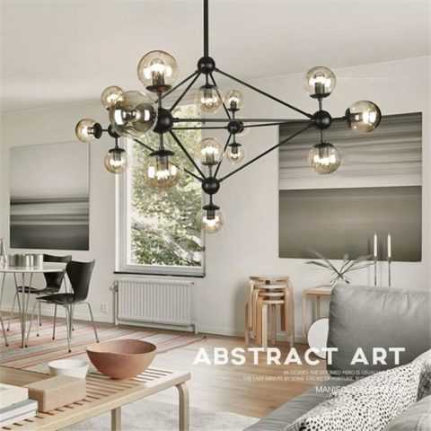 Glass Led Pendant Light Dutti Lights Expert On Dutti D0017 Led Chandelier Creative Personality Kitchen Island Bedroom Designer Art Molecular Glass Magic Bean
