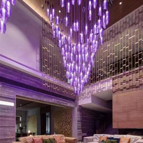 Non-standard Large long Modern LED Chandelier for Villa lobby