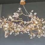 D0085 DUTTI LED Wrought Iron brass wood tree Chandelier Modern Acrylic for dinner room kitchen living room pendant light