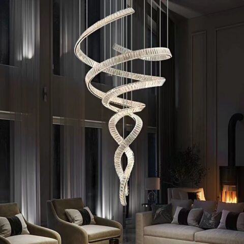 D0086 Dutti LED Crystal Chandelier Modern Wave style for dining room Hotel lobby showroom creative lighting