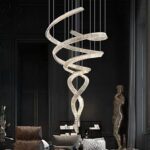 D0086 Dutti LED Crystal Chandelier Modern Wave style for dining room Hotel lobby showroom creative lighting