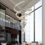 D0086 Dutti LED Crystal Chandelier Modern Wave style for dining room Hotel lobby showroom creative lighting