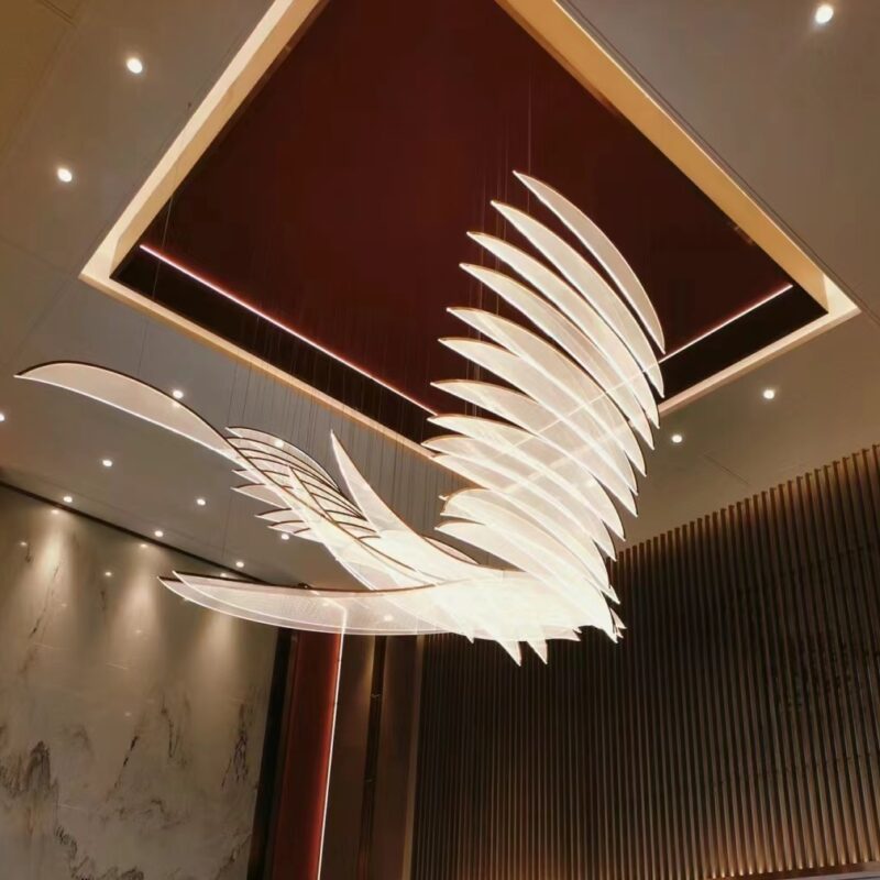 D0101 Dutti LED Bronze Acrylic Flying Birds Modern Chandelier for Showroom, Restaurant, Dining Room, Living Room