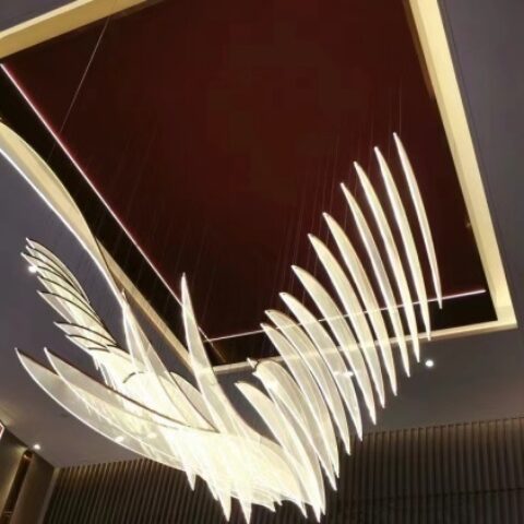 D0101 Dutti LED Bronze Acrylic Flying Birds Modern Chandelier for Showroom, Restaurant, Dining Room, Living Room