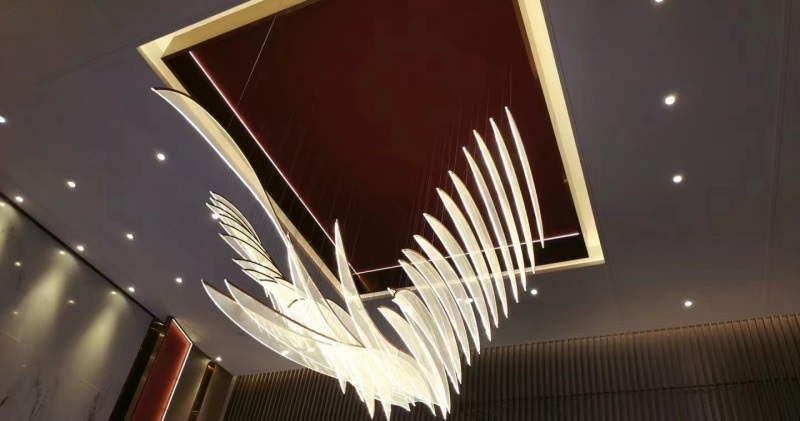 D0101 Dutti LED Bronze Acrylic Flying Birds Modern Chandelier for Showroom, Restaurant, Dining Room, Living Room
