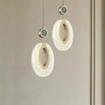 D0112 Dutti LED Brass Crystal Earrings Modern Chandelier for Dining Room, Living Room, Showroom, Ballroom