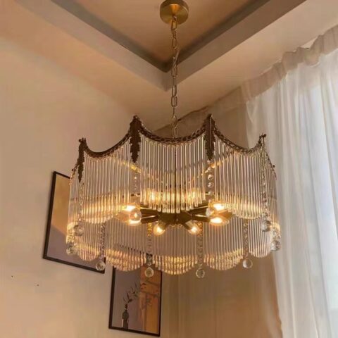 D0113 Dutti LED Brass Crystal Gossiping Modern Chandelier for Dining Room, Ballroom, Bar, Restaurant