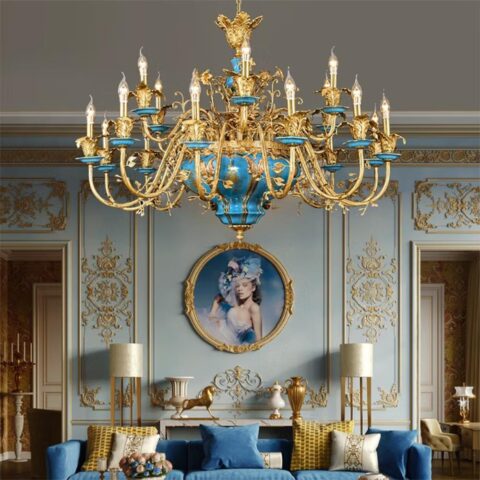 DB001 DUTTI LED Brass Chandelier luxury crystal for living room villa lobby restaurant bedroom French 6, 8, 12 light Three color dimmable