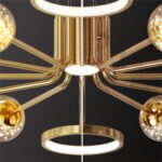 DB003 DUTTI LED Brass Chandelier 2024 new Designer Modern Luxury Living Room bedroom available astronomical star Tri-color Light Change