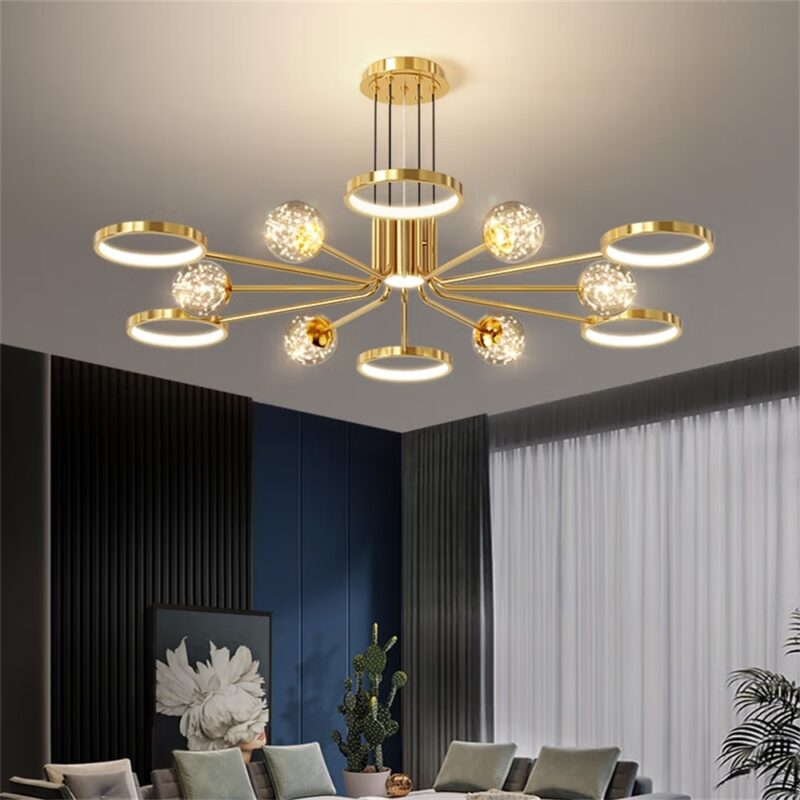 DB003 DUTTI LED Brass Chandelier 2024 new Designer Modern Luxury Living Room bedroom available astronomical star Tri-color Light Change