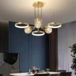 DB003 DUTTI LED Brass Chandelier 2024 new Designer Modern Luxury Living Room bedroom available astronomical star Tri-color Light Change