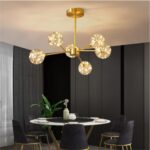 DB004 DUTTI LED Bronze chandelier modern glass for living room bedroom restaurant star three color light change 8 9 12 15 18 light head