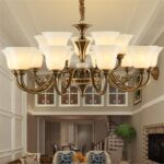 DB009 DUTTI LED Brass chandeliers for living room bedroom villa restaurant lobby staircase American European coffee gold 6 8 10 15 light arm three color adjusted