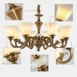 DB009 DUTTI LED Brass chandeliers for living room bedroom villa restaurant lobby staircase American European coffee gold 6 8 10 15 light arm three color adjusted
