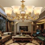 DB009 DUTTI LED Brass chandeliers for living room bedroom villa restaurant lobby staircase American European coffee gold 6 8 10 15 light arm three color adjusted