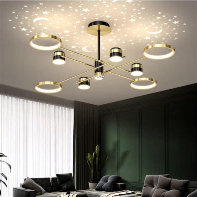 DB011 DUTTI LED Brass Chandelier Modern Designer Star remote control for living room bedroom club shop minimalist 5 7 light