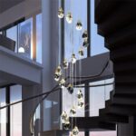 DB012 DUTTI LED Bronze Chandelier Crystal Long for Duplex Stairway Villa Hotel Lighting 10 15 20 light head