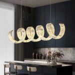 DB013 DUTTI LED Brass Chandelier Modern crystal Designer ring Wave for dinner room club shop villa