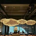 Dutti D0029 Contemporary LED Chandelier Wrought iron cloud light iron net cloud ornaments retro industrial style creative beauty Chen craft club lobby soft decoration