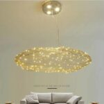 Dutti D0029 Contemporary LED Chandelier Wrought iron cloud light iron net cloud ornaments retro industrial style creative beauty Chen craft club lobby soft decoration