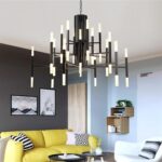 Dutti D0039 LED Chandelier Modern creative black gold lighting for luxury villa living room bedroom cafe clothing store restaurant acrylic lamp Nordic simple wrought iron atmosphere
