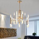 Dutti D0039 LED Chandelier Modern creative black gold lighting for luxury villa living room bedroom cafe clothing store restaurant acrylic lamp Nordic simple wrought iron atmosphere