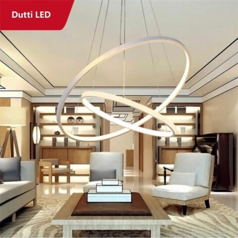 Dutti D0046 Circle LED Chandelier for Living Room Restaurant Bedroom Study Room office Creative Art Simple Acrylic Villa Duplex Hallway Balcony ring LED Pendant Lights 3 ring