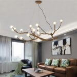 Dutti D0059 magic bean LED chandelier Rustic antler Nordic postmodern for living room dining room bedroom study room creative personality molecular wood lamps
