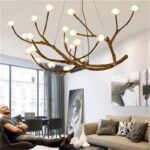 Dutti D0059 magic bean LED chandelier Rustic antler Nordic postmodern for living room dining room bedroom study room creative personality molecular wood lamps
