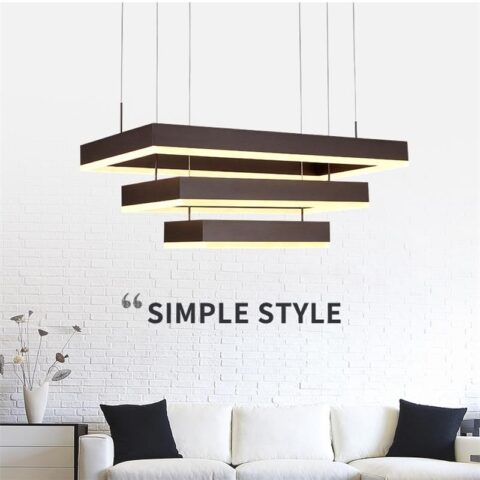 Dutti D0062 LED Chandelier modern minimalist rectangular Acrylic bedroom dining room creative personality Nordic living room lighting Double layer stepless dimming