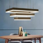 Dutti D0062 LED Chandelier modern minimalist rectangular Acrylic bedroom dining room creative personality Nordic living room lighting Double layer stepless dimming