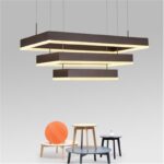 Dutti D0062 LED Chandelier modern minimalist rectangular Acrylic bedroom dining room creative personality Nordic living room lighting Double layer stepless dimming
