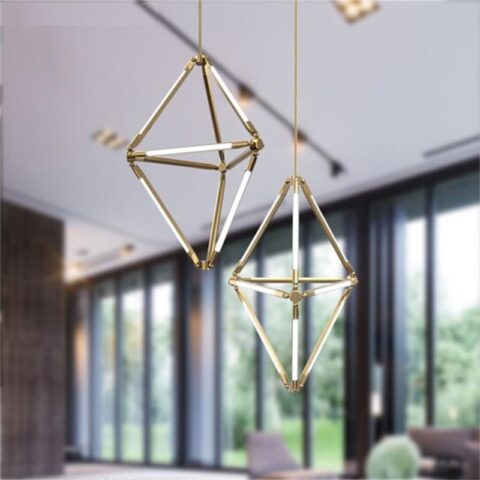 Dutti D0064 LED Pendant Light diamond Nordic model room lamp creative geometric triangle restaurant art acrylic LED chandelier