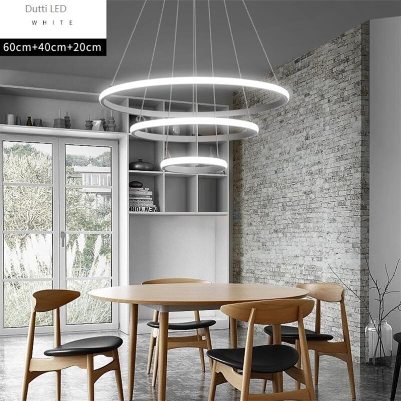 Dutti D0070 LED Chandelier acrylic Modern minimalist restaurant ring Nordic living room creative personality bedroom study room bar lamp 3 ring