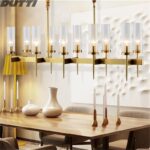 Dutti D0073 LED Chandelier rectangular brass creative European American Contemporary Nordic art for restaurant hall living room bedroom villa