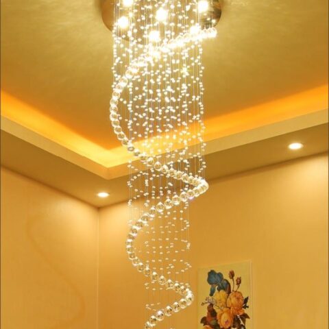 Dutti D0074 LED Chandelier Flush Mount Modern minimalist style crystal long villa duplex staircase lamp rotating living room hotel supermarket large hanging chandeliers lighting