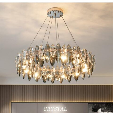 Dutti D0083 LED chandelier modern light luxury crystal decoration creative personality American new style lamp electroplating