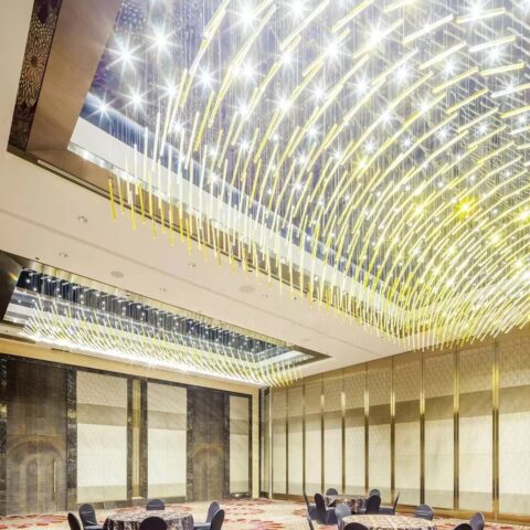 Dutti LED Aluminum Acrylic Pipe Unique Modern Chandelier OEM ODM Custom for Hotel Banquet Hall