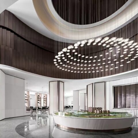 Elevating Showroom Aesthetics: Dutti LED Aluminum Parachute Modern Non-standard Chandelier Ceiling Pendant Lighting OEM/ODM Custom