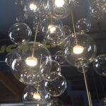 Dutti D0013 LED Chandelier minimalist kitchen Designer personality living room bar table chandelier Modern creative clothes store showroom shopping center decorative glass Mickey bubble ball Bean molecular 14 ball 3 lamp-disc style