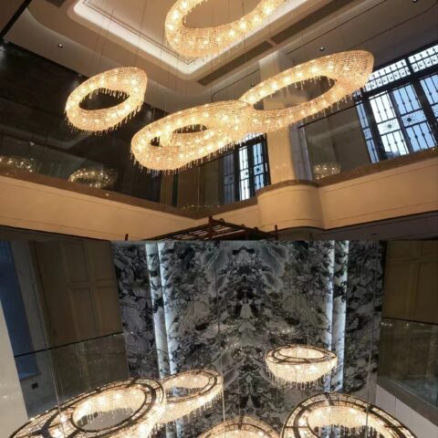 Elevate Your Villa Lobby with Dutti LED Crystal Circle Modern Non-standard Chandelier Ceiling Pendant Lighting: A Comprehensive Guide