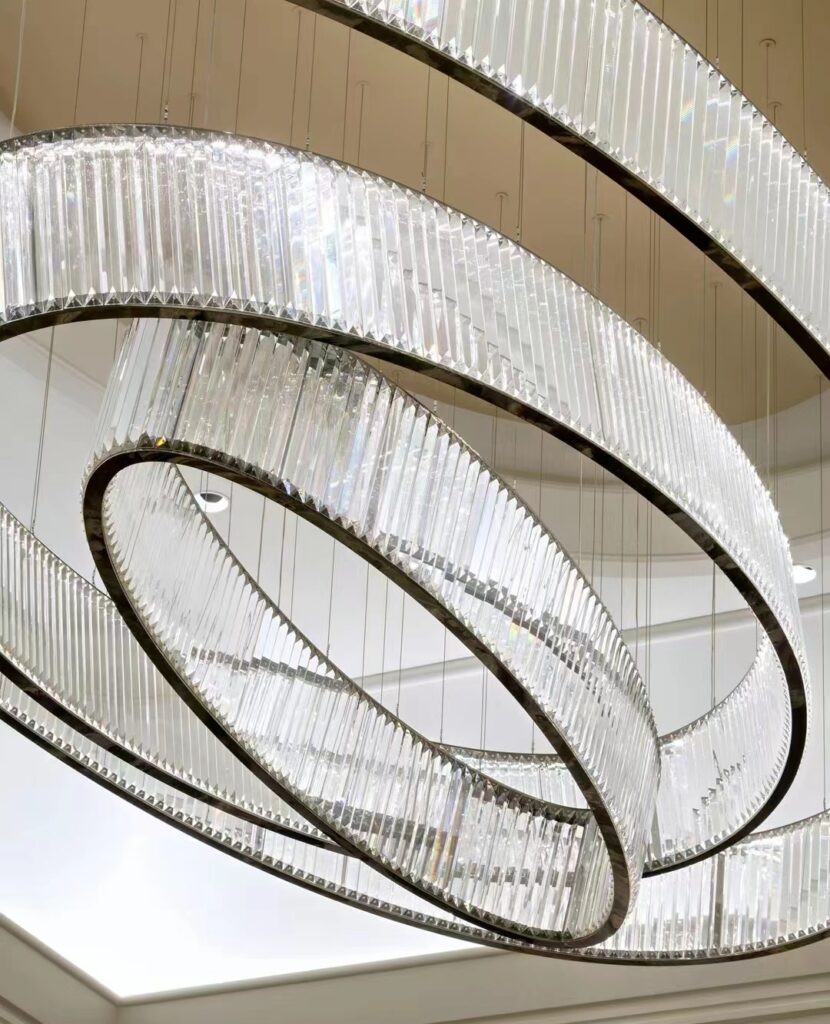 Dutti LED Glass Oval Circle Modern Non-standard Chandelier Ceiling ...