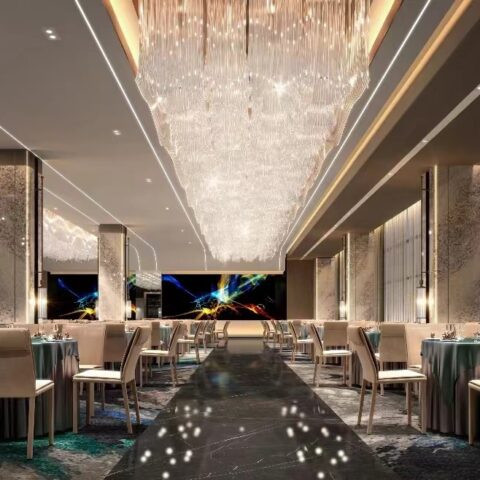 Dutti LED Large Acrylic Pipe Unique Modern Chandelier: OEM/ODM Custom Solutions for Ballrooms