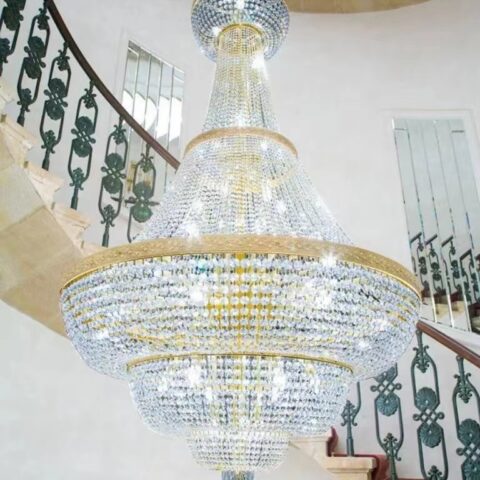 Dutti LED Large Crystal Chandelier Pendant Lighting Unique Design OEM ODM for Villa Staircase