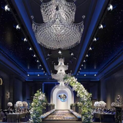 Dutti LED Large Crystal Modern Chandelier Pendant Lighting Unique Design OEM ODM for Wedding Ballroom