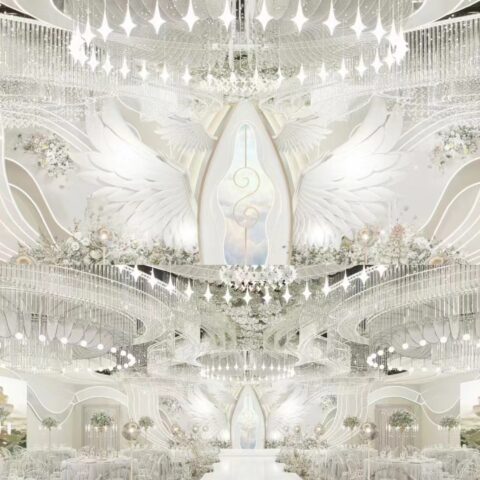 Dutti LED Modern Non-standard Chandelier Large Crystal Ceiling Pendant Lighting OEM custom for Wedding Ballroom