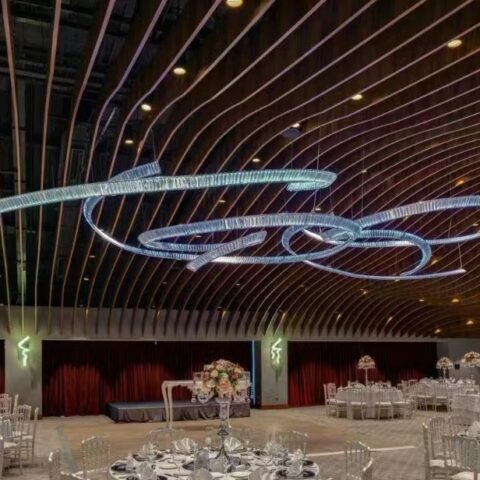 Dutti LED Modern Non-standard Chandelier RGB Remote Control Ceiling Pendant Lighting OEM custom for Banquet Hall