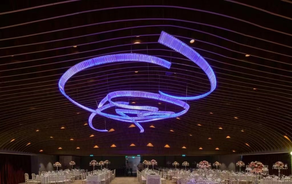 Illuminating Elegance: Dutti's LED Modern Non-standard Chandelier with RGB Remote Control for Banquet Hall